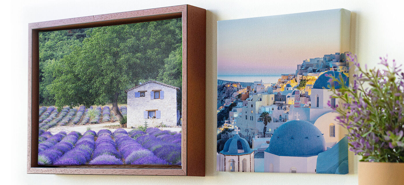 Lienzo personalizado con tus fotos con un marco americano que le da mucha profundidad a la imagen.